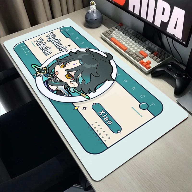 Genshin Impact Mouse Pad para Computador, Almofadas de teclado XXL, Grande Laptop Play Mats, Tapete de mesa antiderrapante, Office Mousepad, Velocidade