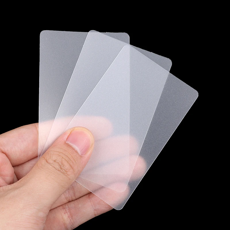 10PCS Blank Transparent Business Card Plastic Waterproof Without Printing For Handwriting School Office Supplies