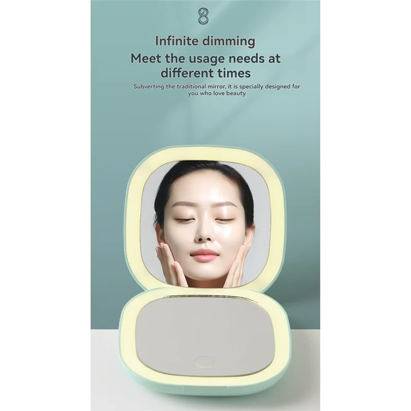 A76G-miroir Compact Portable avec lumières miroir de poche grossissant 5X pour voyage miroir de voyage double LED avec 3 Modes de couleur