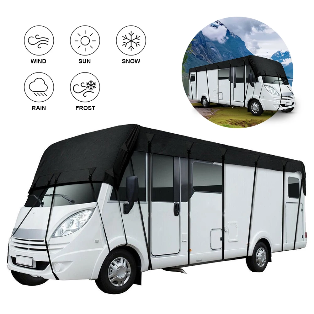 

8.5x3m RV Sun Protection Car Cover Waterproof Caravan Rooftop Tarpaulin Foldable Motorhome Roof Cover for RV Outdoor Travel Car