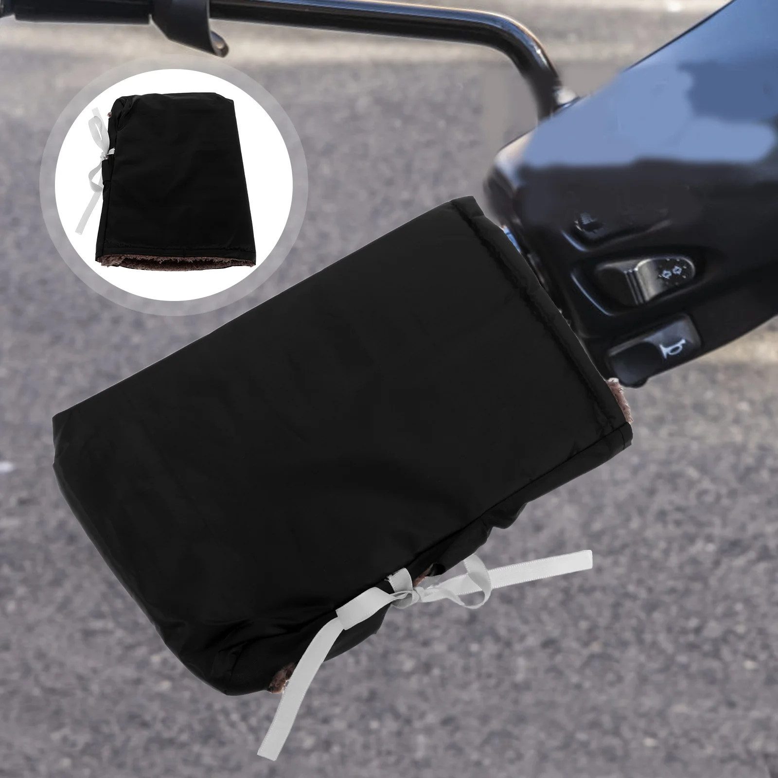 

2Pcs Waterproof Handlebar Gloves Winter Motorcycle Muffs - Windproof Atv Hand Protectors PU Scooter Ride Warmers