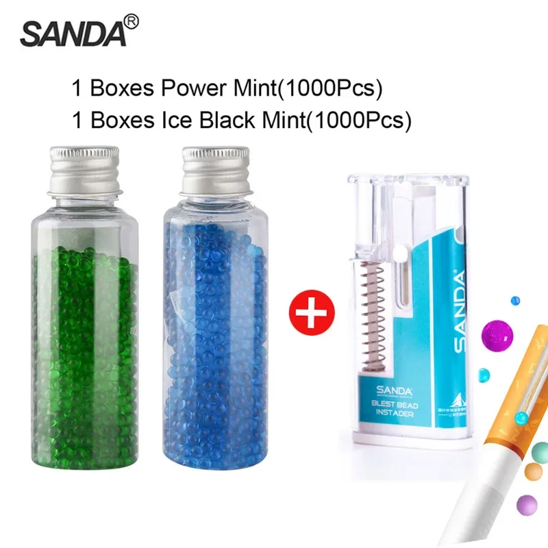 Sanda DIY Menthol Mixed Fruit Tastes 2000PCS Capsules for cigarets Black ice Cigarette Capsules Balls with Push Box Smoke Gift