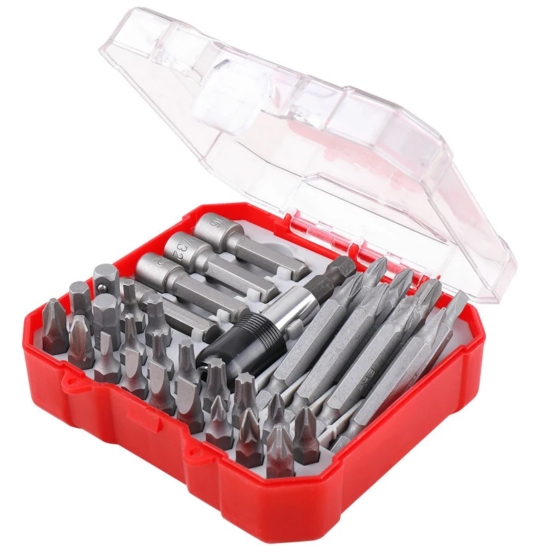 34Pcs Electric Screwdriver Bit Set Non-Slip Cross Head Household Hardness Hand Drill Bits for Electric Screwdrivers Hand Tools