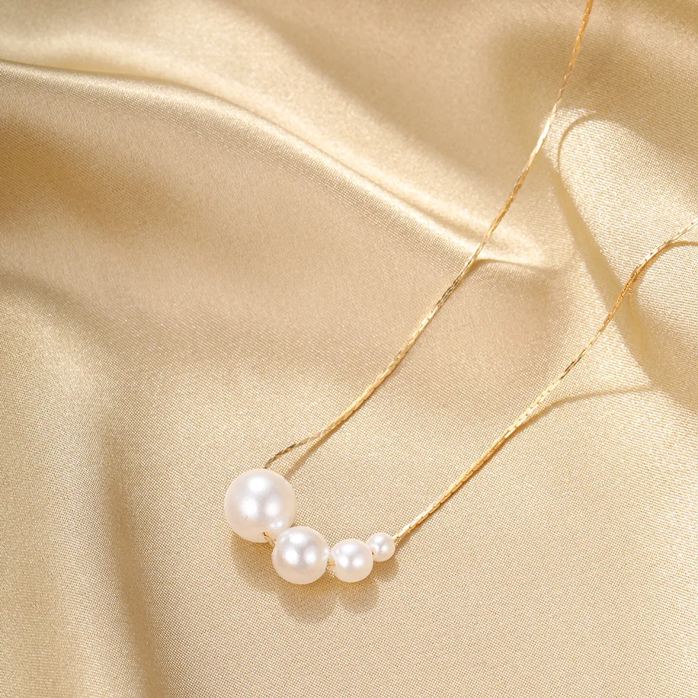 Imitation Pearl Pendant Necklace Trendy French Personalized Temperament Women Collar Chain Temperament Jewelry Choker Necklace image 6