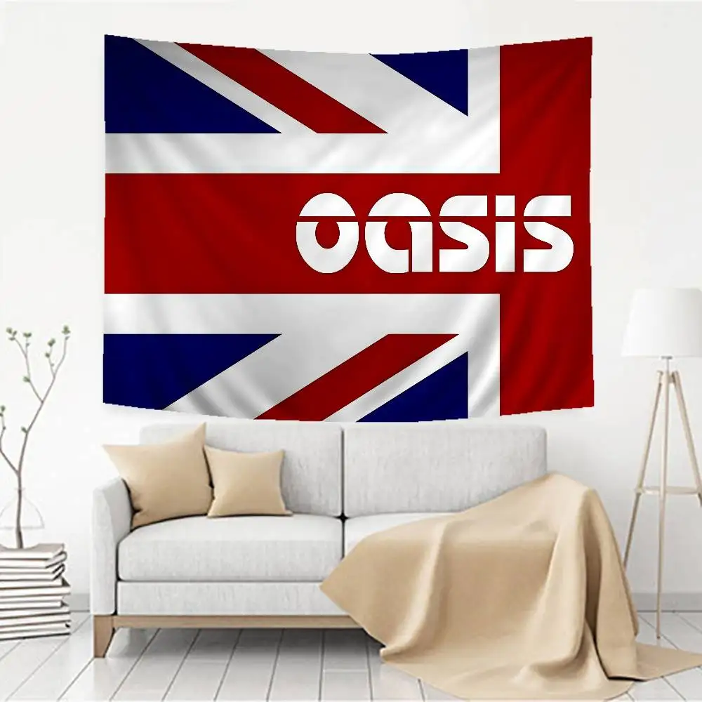O-Oasis Band Cartoon Tapestry Art Science Fiction Room Home Decor Wall Hanging Sheets