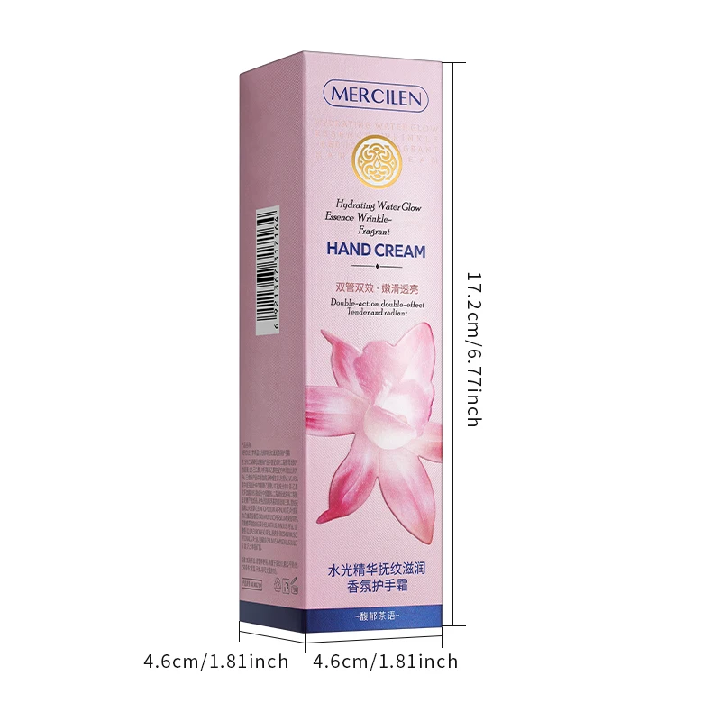 Mercilen Water Glow Essence Moisturizing Fragrance Hand Cream 80g, Contains Collagen and Vitamin E for Moisturizing, Firming, Anti-Wrinkle Skin Care, Moisturizes Dry Skin, Makes Hands Shiny and Smooth, and Makes Skin Look Younger