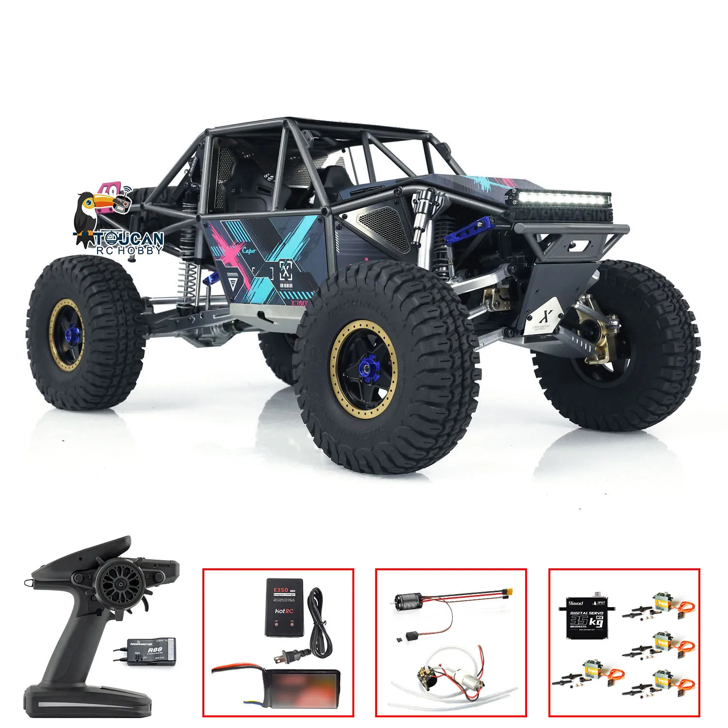 Amerykański Zbiornik 1/8 Capo U4 Queen RC Crawler Samochód CD1582X RTR 2 Prędkości RC Samochód Światło Dźwięk Dym Jednostka Zabawka RC Off Road Wyścigi Pojazdy Chłopiec