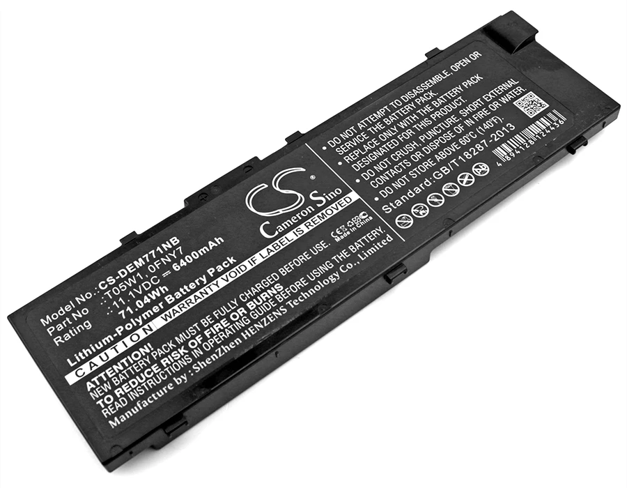 

Li-Polymer Notebook, Laptop Battery for DELL, 11.1V, 6400mAh , Compatible Models: Precision 15 7000, Precision 15 7510