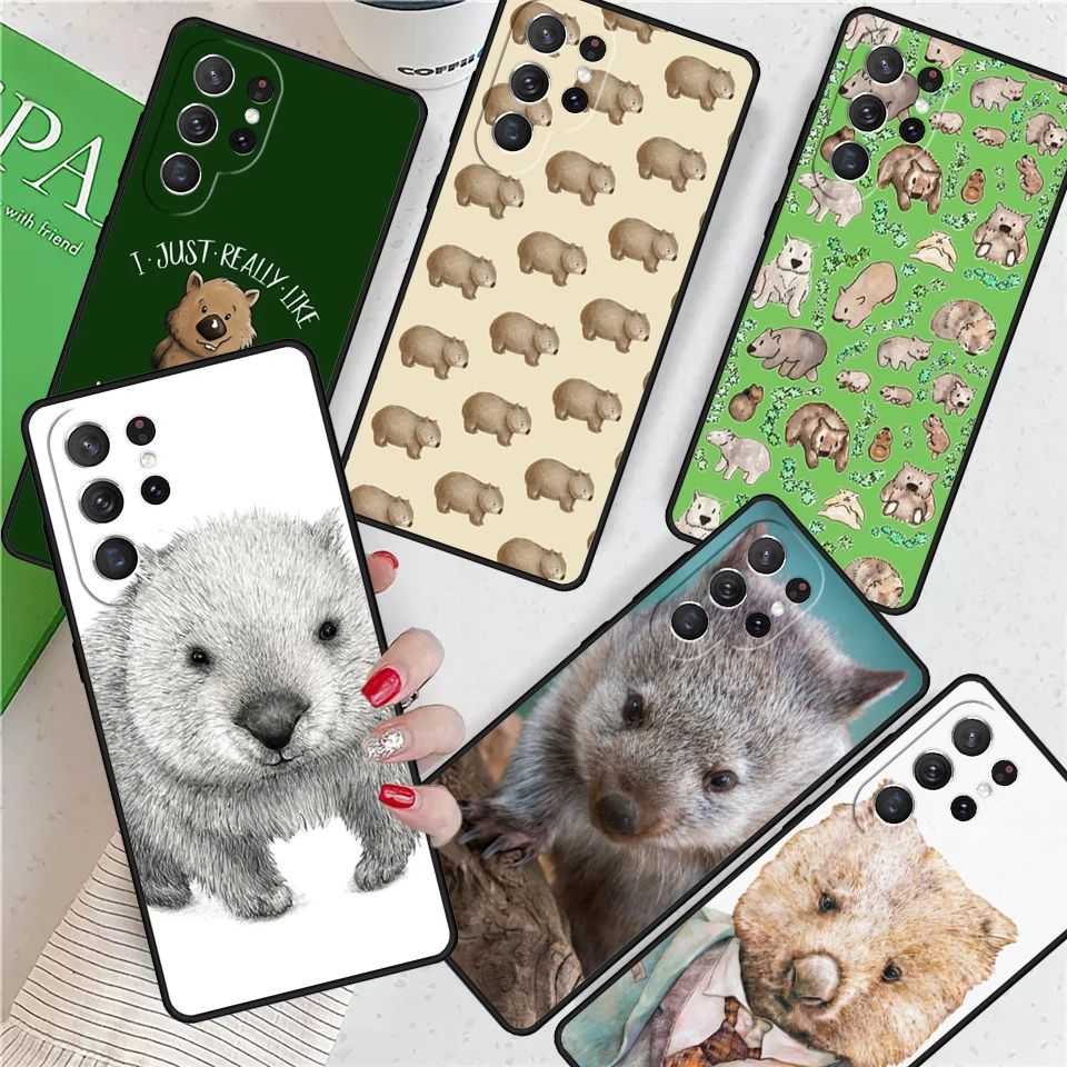 

Cute Baby Wombat For Samsung Galaxy S24 Ultra S21 S22 S8 S9 S10E Note 10 20 Plus FE S23 Phone case Cover Coque