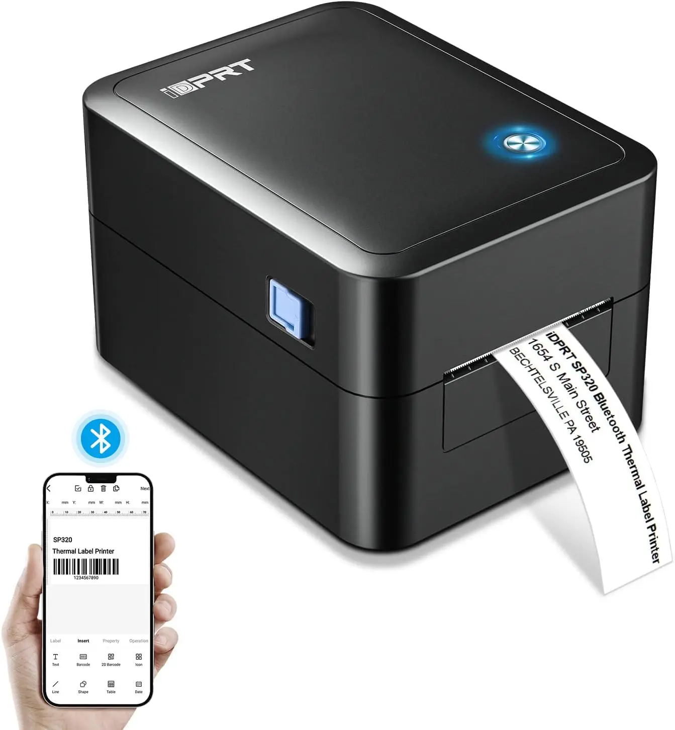 

Thermal Barcode Printer, Bluetooth & USB, 140pcs/min, Supports 1"-3.15" Labels