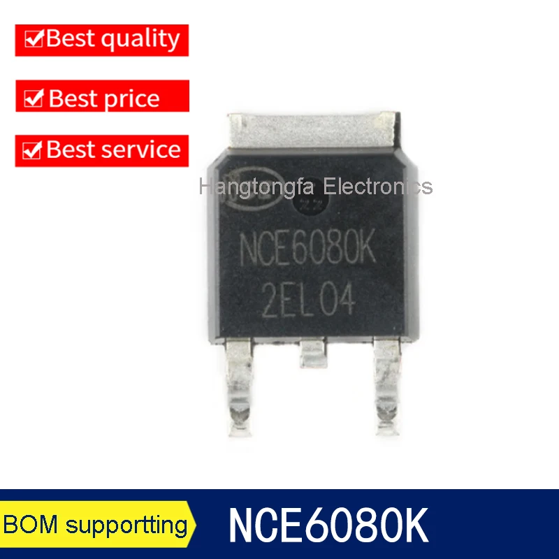 10PCS NCE6080 NCE6080K TO-252-2 60V/80A N-channel MOS Field Effect Tube Chip