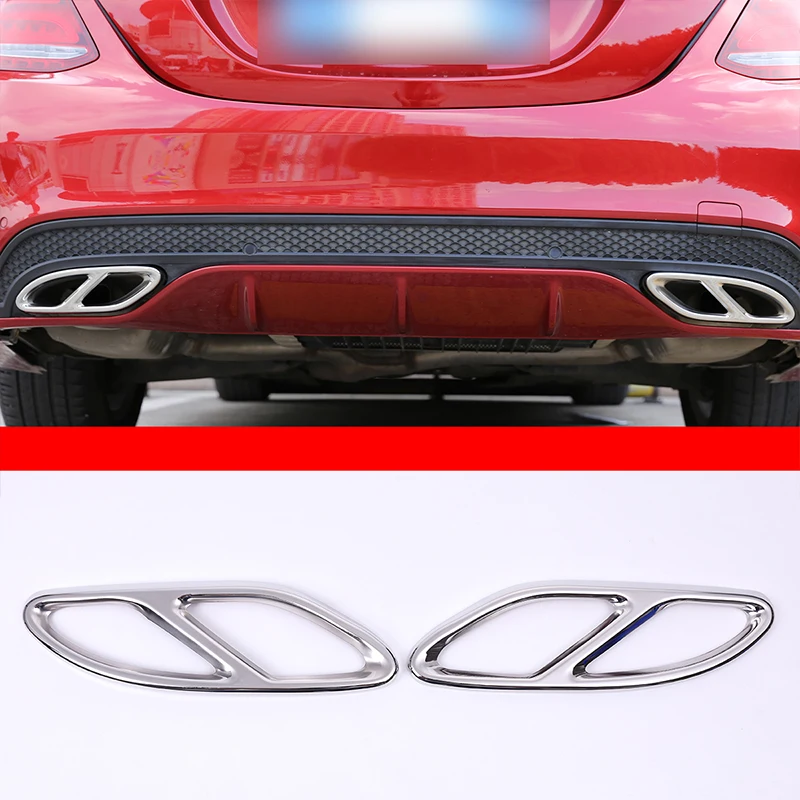 Stainless Steel Exhaust Tip Trim Tail Pipe Cover Muffler End Pipe Decor For Mercedes Benz C GLC Class W206 X254 B180 2021-2026