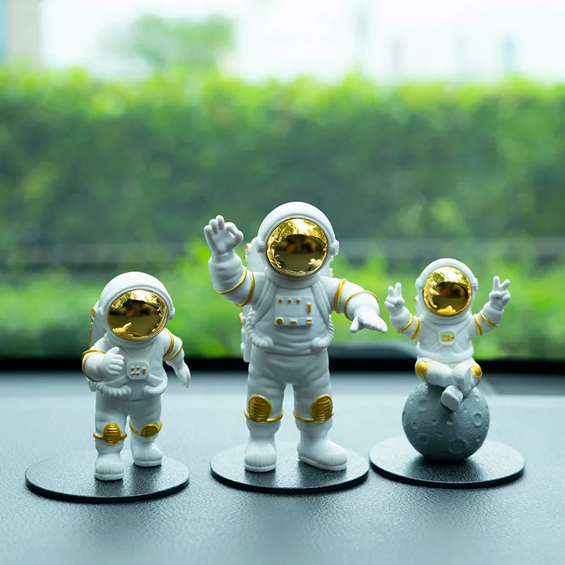 Car Decor Anime Astronaut Action Figures Desk Decoration Automotive Interior DashBoard Space Cosmonaut Moon Ornament Accessorie