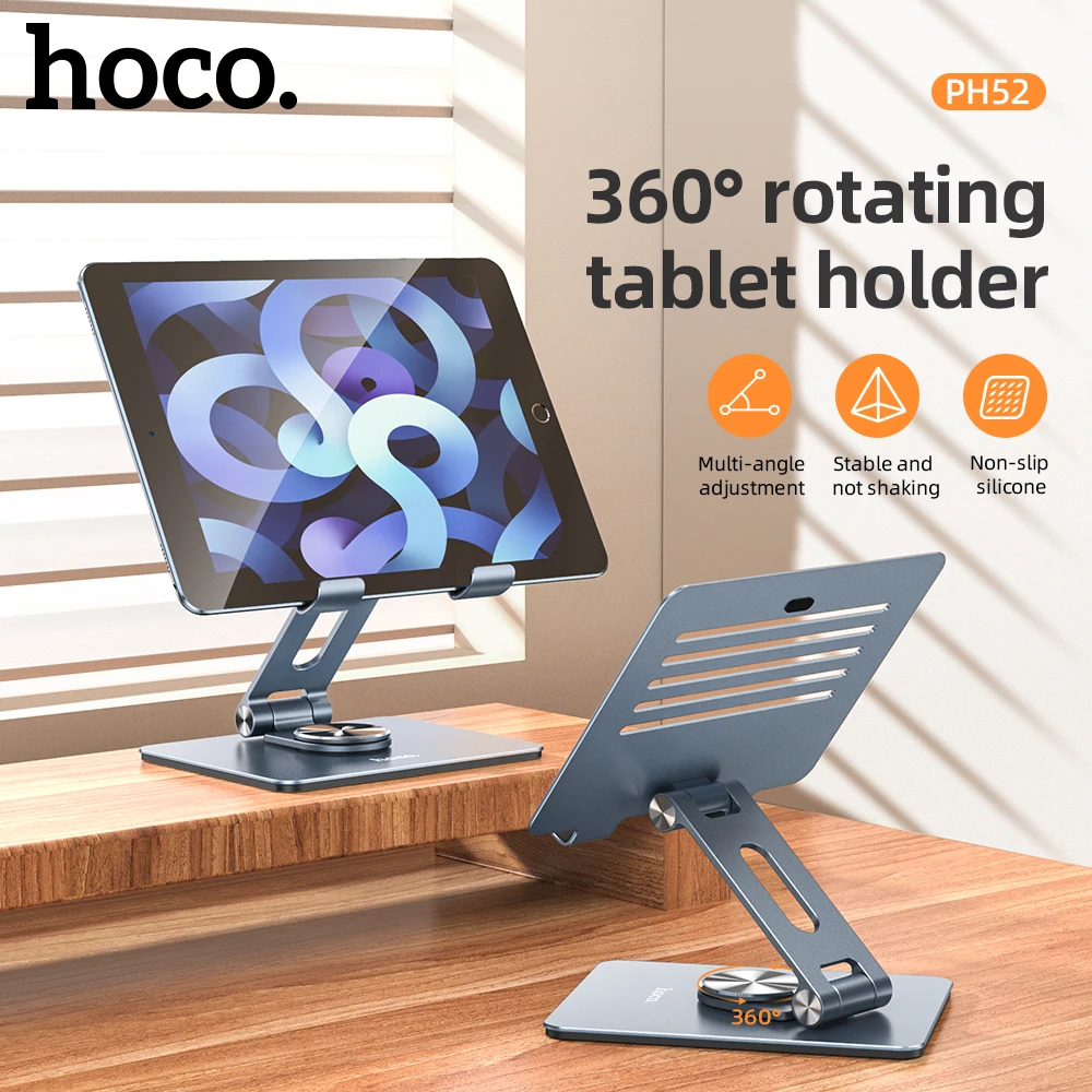 

HOCO PH52 Aluminum Alloy Foldable 360° Rotatable Notebook Holder For iPad Air Anti Slide Business Laptop Bracket For Macbook Pro