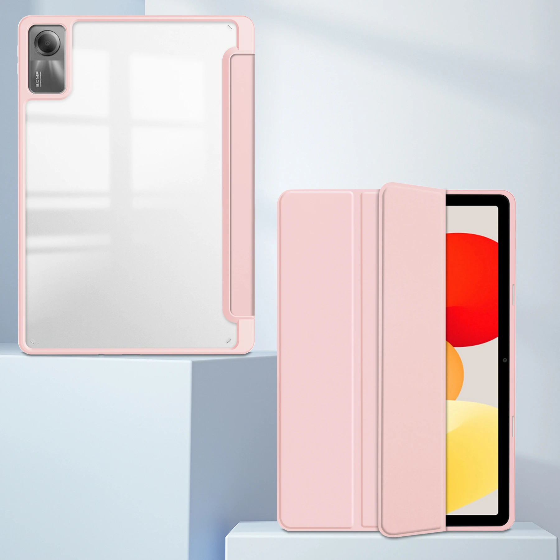 Dreifach Faltbare Acryl-Hülle mit Stifthalter für Xiaomi Redmi Pad 2 11 Zoll, Automatische Aufweckfunktion, Stoßfest – Detail 3