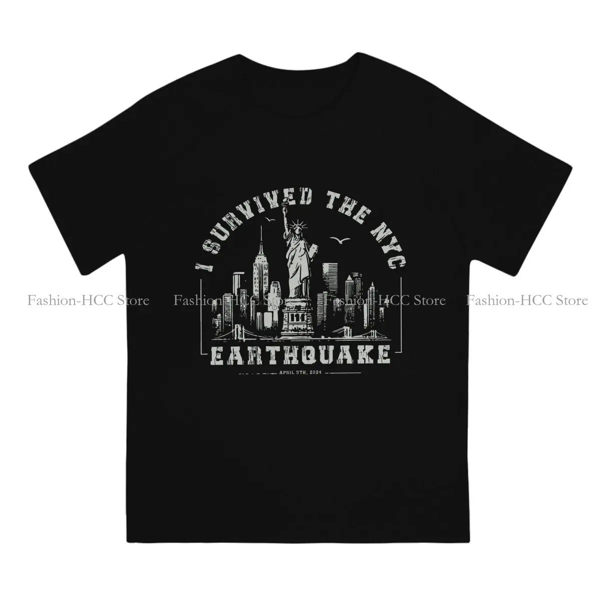 Cool Hipster Polyester TShirts I Survived The NYC Earthquake Men Graphic Tops T Shirt O Neck