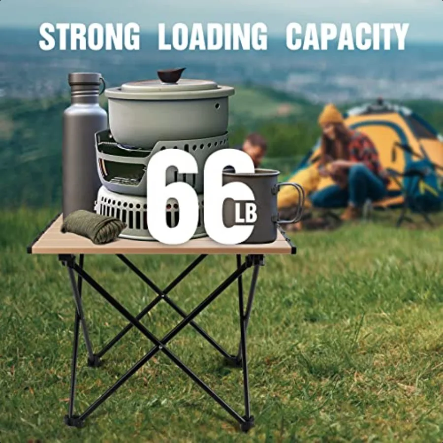 Tragbarer Camping-Beistelltisch, ultraleichter klappbarer Strandtisch aus Aluminium mit Tragetasche für Kochen im Freien, Picknick, Camp, Boot, Reisen