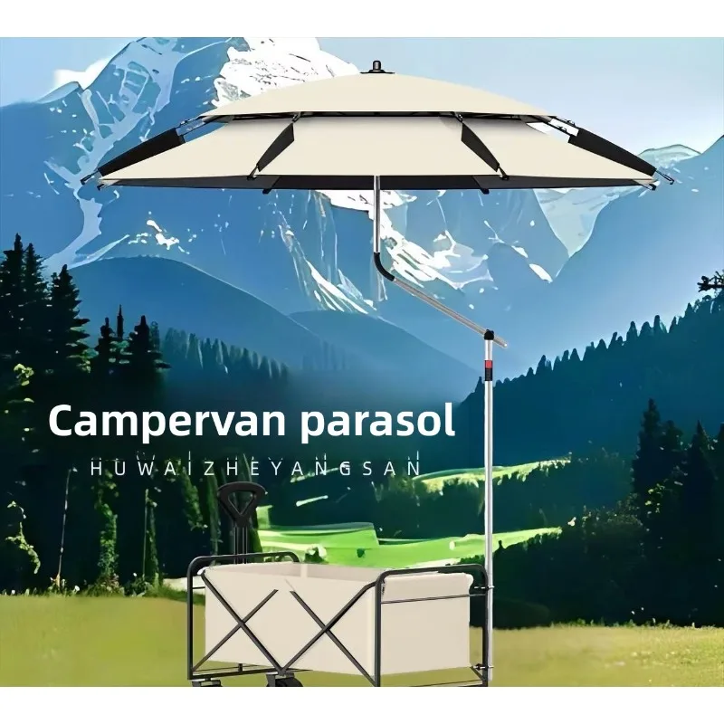 Portable Outdoor Umbrella for Market Tuns Wheelbarrow Camping Caravan Fishing Foldable Sun Shelter Outdoor Para Umbrella No Base