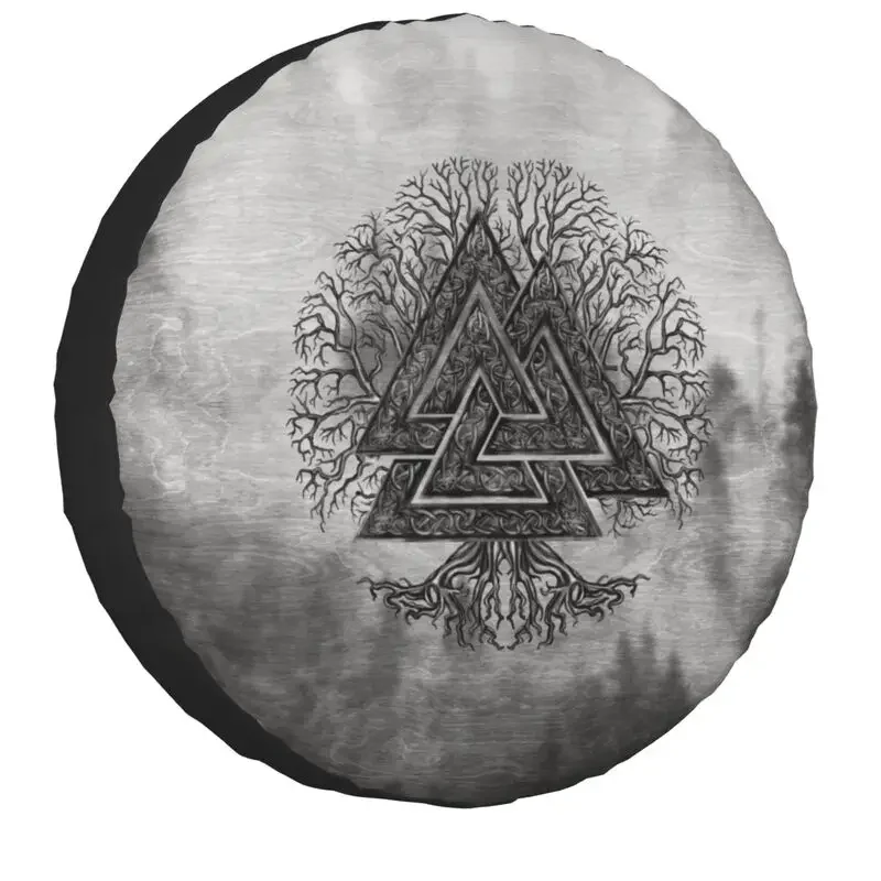 

Valknut Tree Of Life Yggdrasil Spare Tire Cover For Jeep Mitsubishi Viking 4WD 4x4 SUV Car Wheel Protector 14" 15" 16" 17" Inch