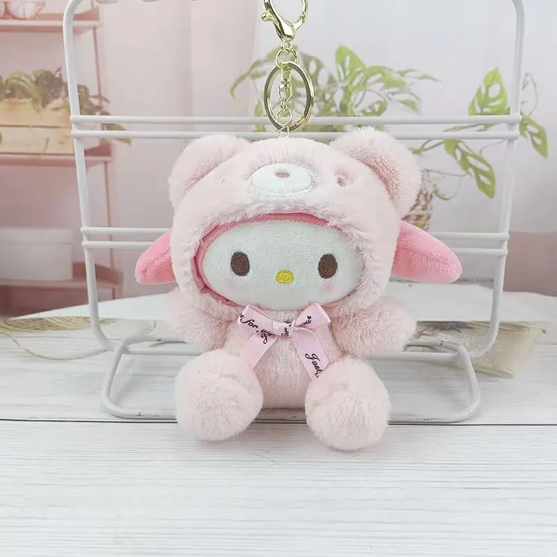 سانريو قلادة أفخم مرحبا كيتي ميلودي Kawaii لطيف جرلي القلب الكرتون أفخم إكسسوارات دمي التعبئة والتغليف حلية قلادة الهدايا #6