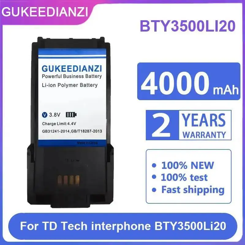 

For TD Tech Interphone Bty3500li20 4000Mah High Capacity Walkie-Talkie Battery