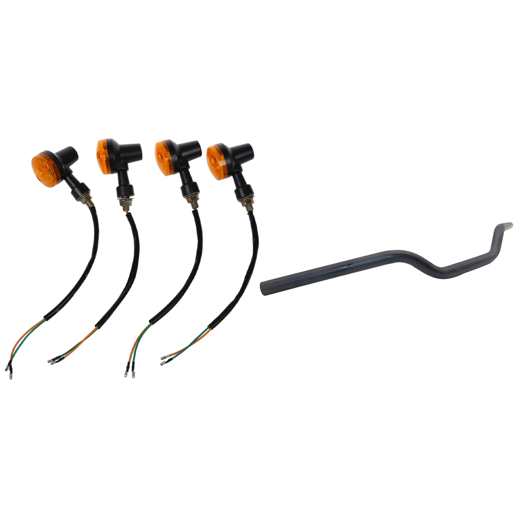 

4 шт. Янтарный указатель поворота для мотоцикла, индикаторная лампочка и 1 шт., 7/8 дюйма, 22 мм, руль мотоцикла, трекер, ручки-L94A