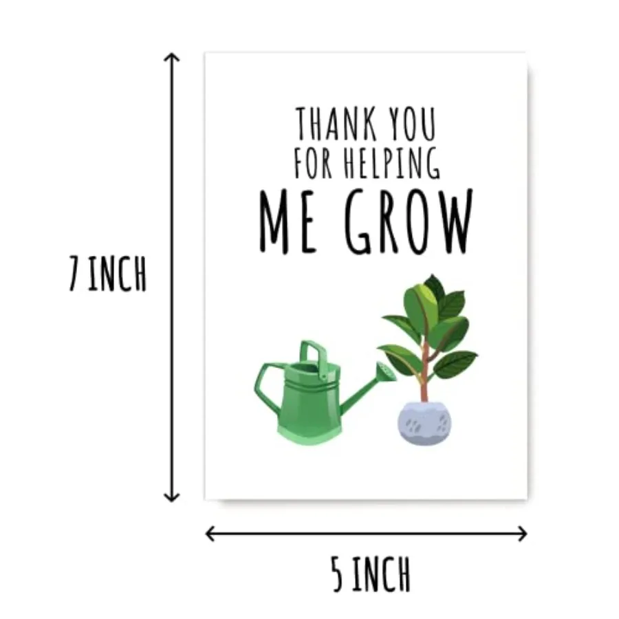 Thank You Appreciation Gift To Favorite Teacher Thank You For Helping Me Grow Teacher Appreciation Card Card For Mentor Card Fo