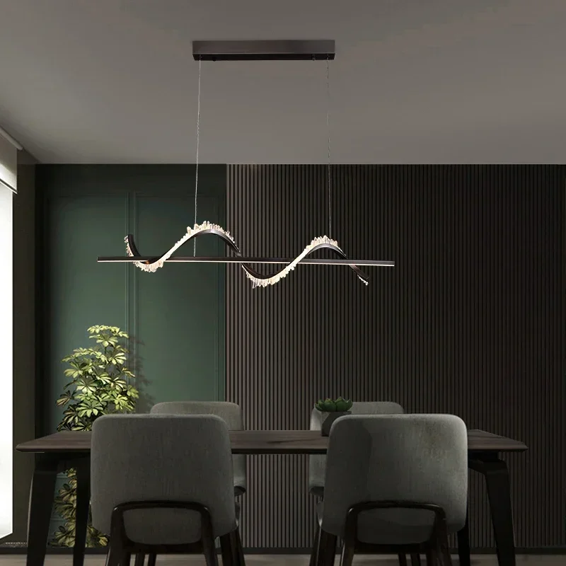 Candelabro de cristal Natural de estilo lujoso, luz Simple postmoderna, salón, sala de estar, restaurante, dormitorio, lámparas creativas de diseño