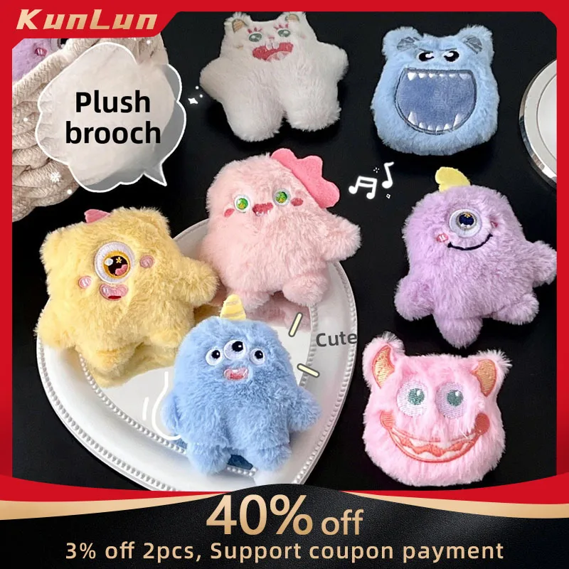 

Cartoon Alligator Brooch Big Mouth Crocodile Pin for Bag Soft Plush Monster Badge with Big Eyes Kawaii Creative Accessories Gift