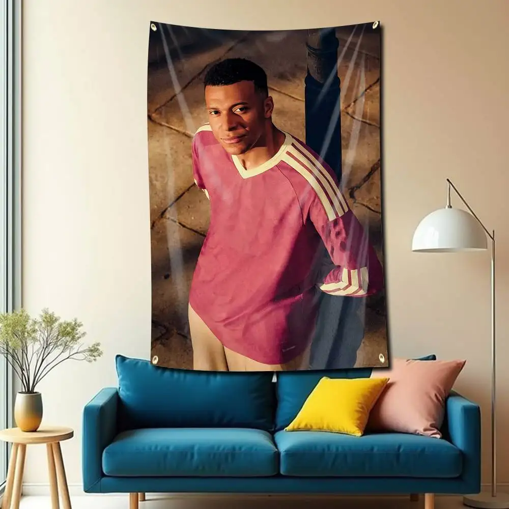 Kyky K-Kylian NO-10 M-Mbappe Flag Tapestry Banner for Bedroom Living Room Outdoor Camping Custom Supported