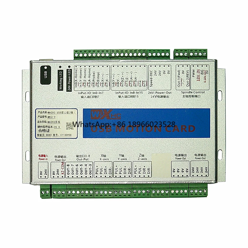 Cartão de Controle de Movimento, USB, MK6, Máquinas CNC, Mach4, 6 Eixos, 2MHz, Win7, 3 Eixos, 4 Eixos