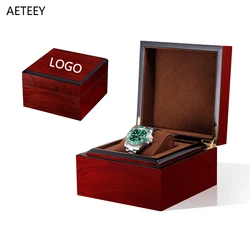 Watch Cases Packaging Wood Engraving Advanced Free Custom Logo Jewelry Packaging Watch Storage Box Watch Single Slot Case Box