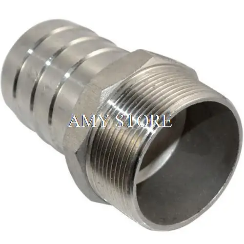 

2" Male Thread Pipe Fitting x 40/50mm Barb Hose Tail Connector Stainless Steel BSP