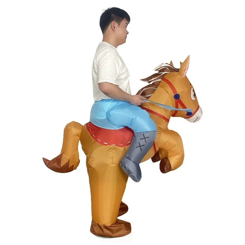 زي عيد الميلاد القابل للنفخ، بدلة ركوب الخيل، بدلة رعاة البقر، زي كرنفال فاخر، زي رعاة البقر، مقاس الكبار #5