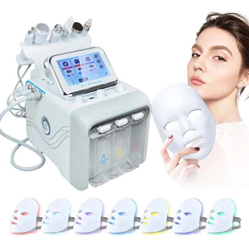 7 in 1 H2O2 Water Oxygen Mask Spa Faical Machine Machine Water Aqua Peeling for Home Use Face Cleaning Hydro Water Oxygen