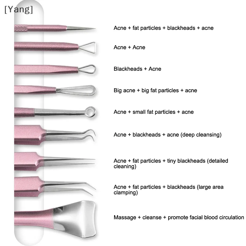 1/9 szt. Profesjonalna pęseta igłowa do trądziku bardzo drobne pryszcze środek do usuwania zaskórników klip narzędzie do czyszczenia porów twarzy