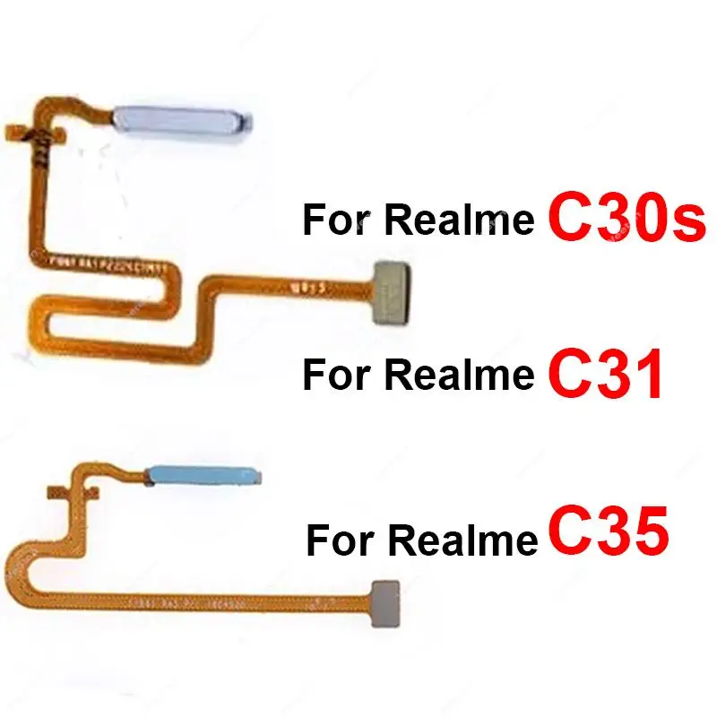 For Realme C30S C31 C35 C53 Fingerprint Sensor Flex Cable Power Button Sensor Unlock Touch Home Fingerprint Sensor Flex Cable