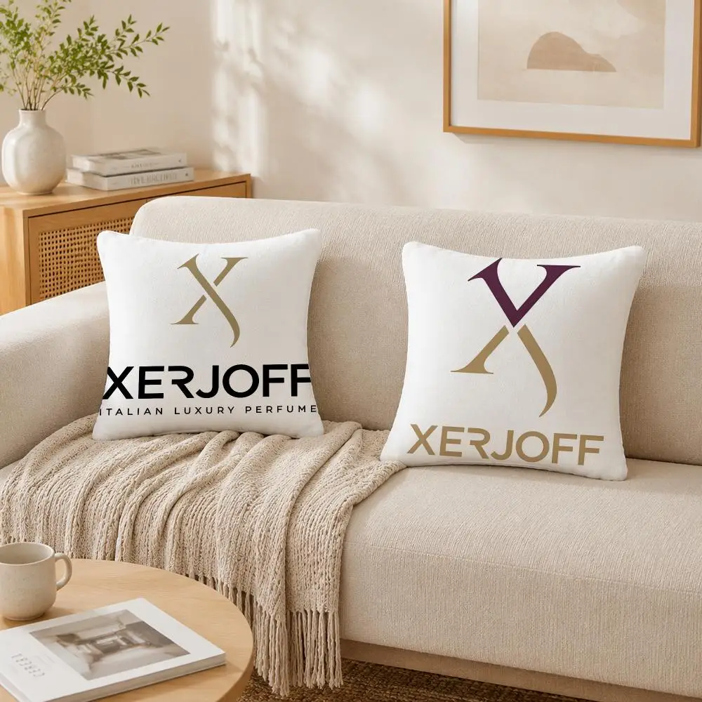 Fashion Brand X-Xerjoff Cushion Cover Plush Decorative Pillow Case With Hidden Zipper Cutecore Room Decor For Home