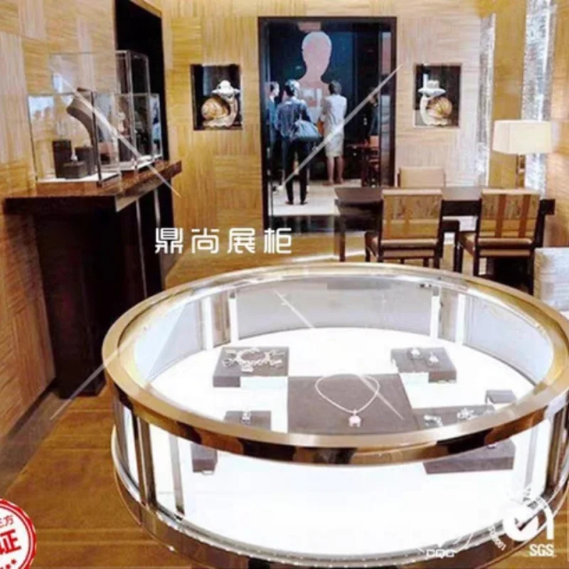 

Custom. Chengdu Xinghua High-End Custom Stainless Steel round Gold Jewelry Showcase/Jewelry Ornament/Furniture