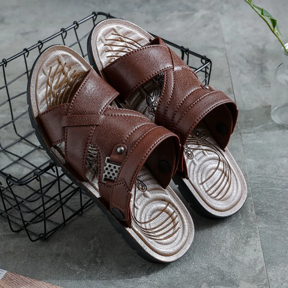 

Soft Anti Slip Slides Sandals Men Open Toe Anti Odor Thick Soled Slippers Shoes PVC Beach Wear Sandals Beachwear