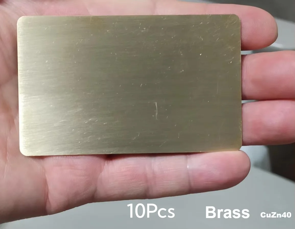 10 stuks dikke metalen visitekaartjes van 0,8 mm dik aluminium, roestvrij staal, messing en koper, geschikt voor lasergravure.