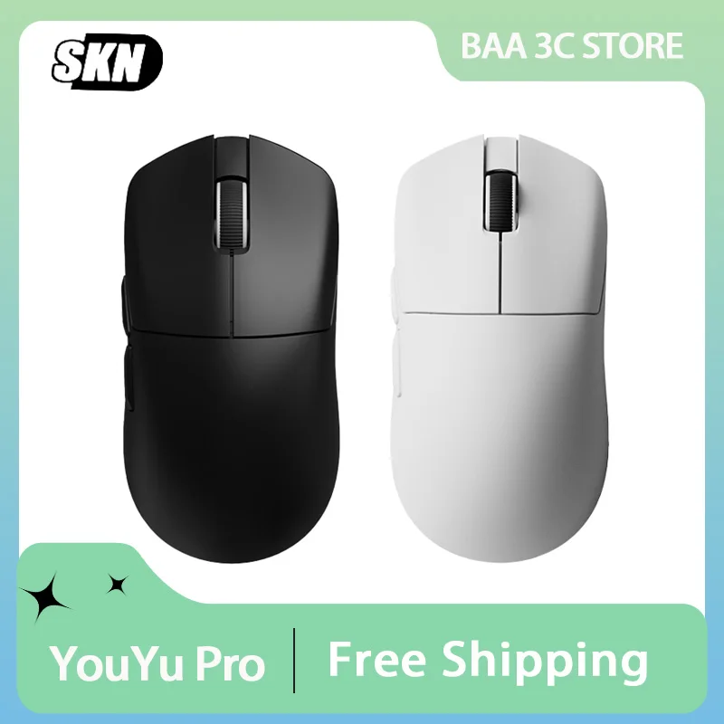 SKN YouYu Pro Wireless Mouse Three Mode PAW3950 Sensor 8K FPS Gaming Mouse Lightweight Low Delay 600mAh Pc Gamer Accessories