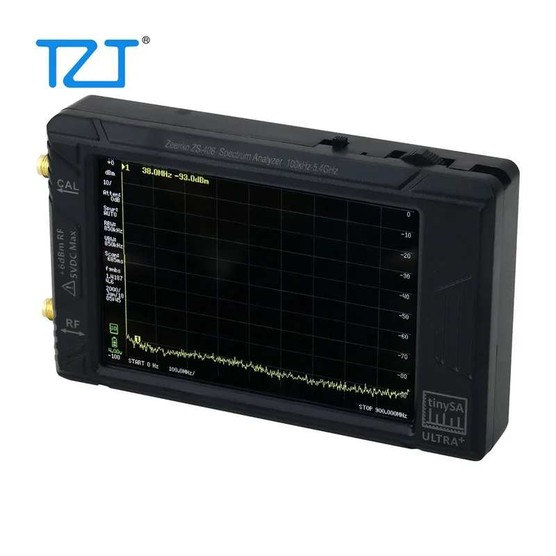TZT New TinySA ULTRA+ ZS-406 900MHz-5.4GHz Ultra-wide Frequency Handheld Spectrum Analyzer with 4-inch Touch Screen