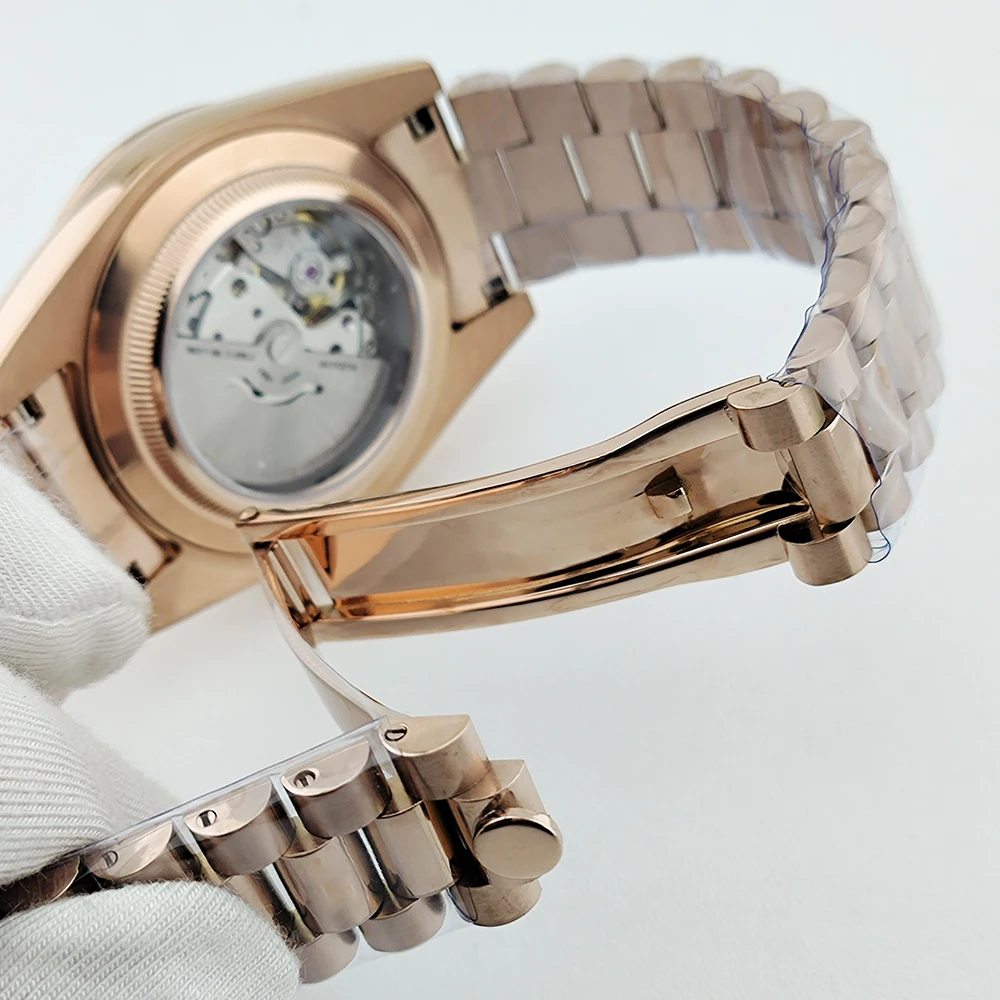 Reloj personalizado Miyota 8285, sin logotipo, reloj romano para hombre, movimiento automático, reloj mecánico, caja de cristal de zafiro, reloj para hombre