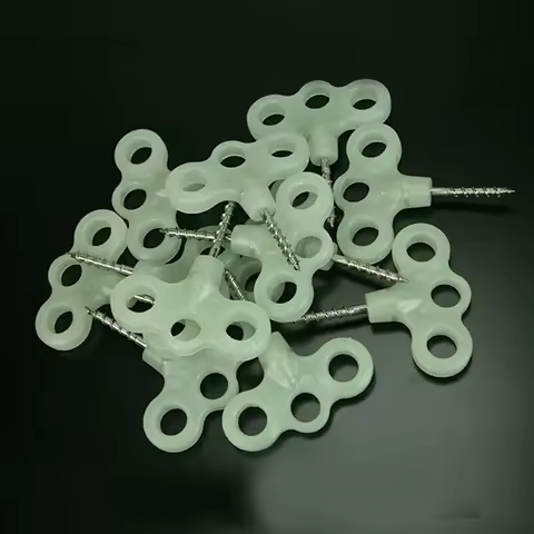 5Pcs Night Glow Tent Screw Pegs Three-Eye Screws Outdoor Camping Hiking Fishing Climbing High Strength Deck Nails