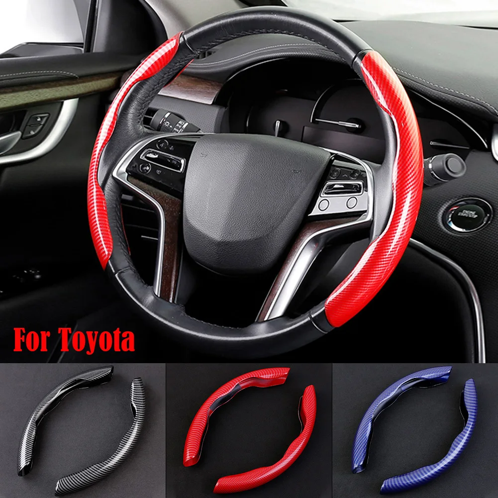 

Car Steering Wheel Cover Carbon Black Fiber For Toyota Camry Corolla Leiling RAV4 Wildlander Prado Auris Verso Sienna Yaris