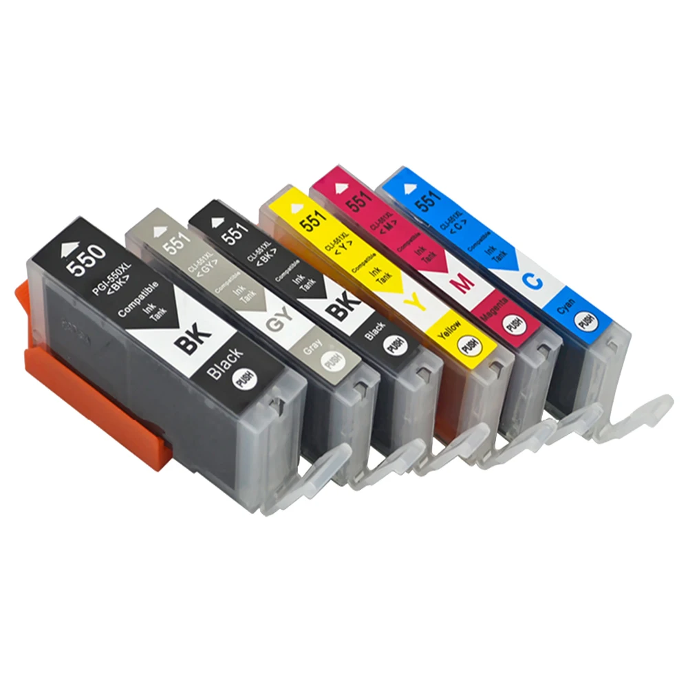 Cartucho de tinta Compatible con CANON 550 551, para impresora PIXMA IP7250, MG5450, MG5550, MG5650, MG6350, MG7550, MX725, MX920, MX925