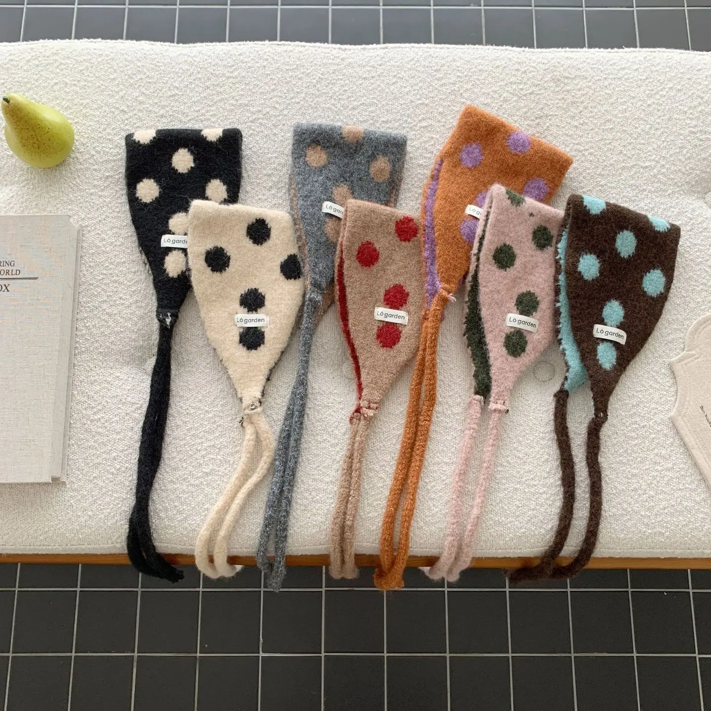 korean-style-cute-polka-dot-scarf-small-neck-warmer-ear-protection-warmth-collar-head-wrap-contrast-color-winter-accessories