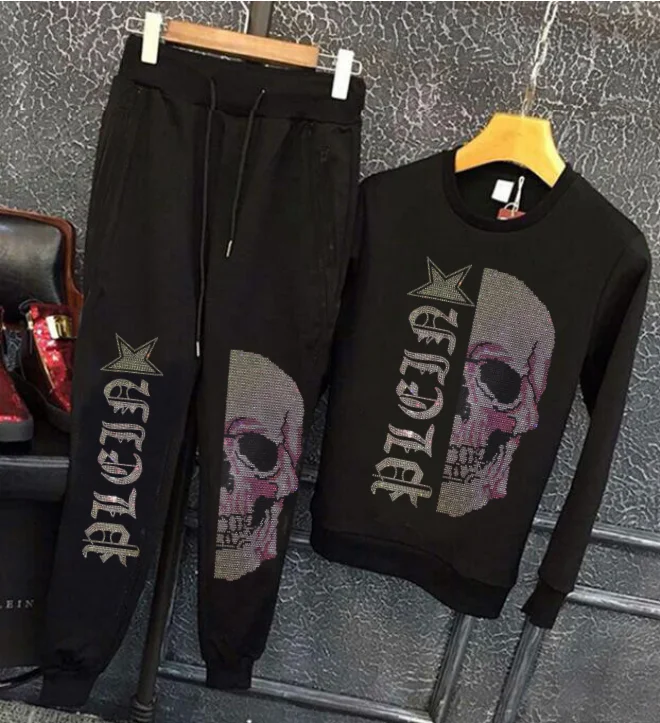 Men Hoodie Set Winter Brand Tracksuit with Kangaroo Pocket & Side Pockets Fleece Lined Warm & Stylish for Cold Weather Activitie