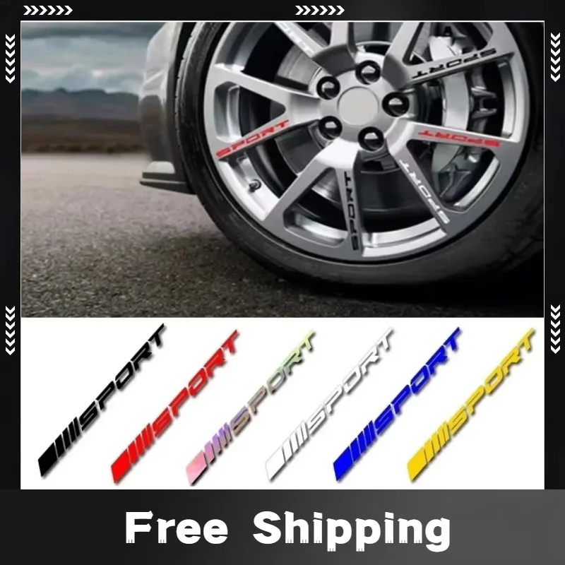 Pegatinas de coche de moda, 4 piezas, llantas de ruedas, carreras deportivas, pegatinas decorativas de rayas DIY, emblema, estilo de coche, SUV, accesorios para camiones